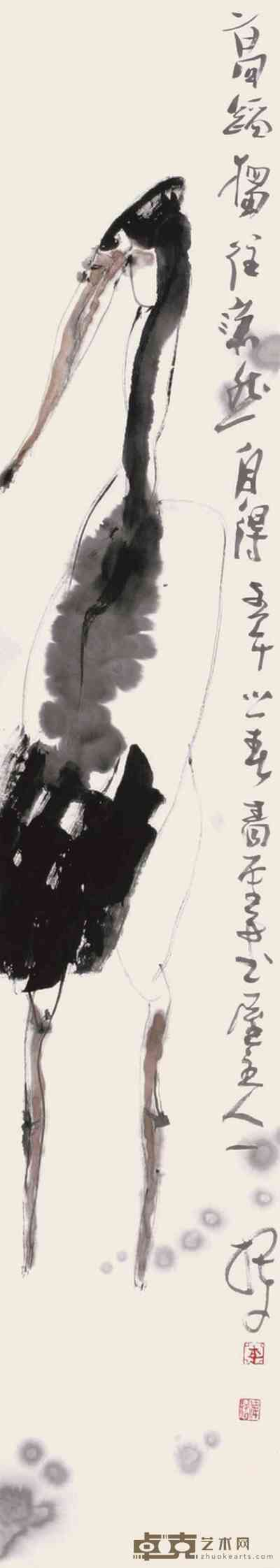 李伟铭 鹤 立轴 177×31cm